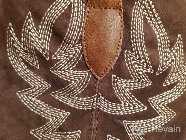 img 1 attached to Hawkwell Women'S Embroidered Western Cowboy Cowgirl Boots - Stylish Mid Calf Fashion With Round Toe review by Relap Villa