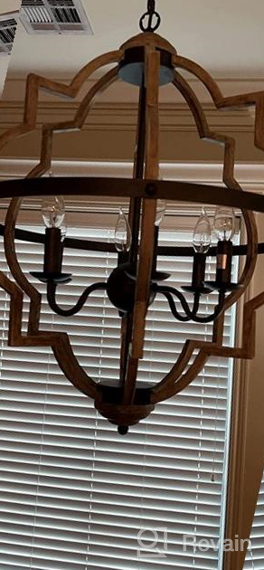 img 1 attached to Rustic Orb Chandelier With Adjustable Height - TZOE 4-Light Metal Vintage Chandelier For Dining Room, Living Room, And Kitchen review by Joshua Donnis