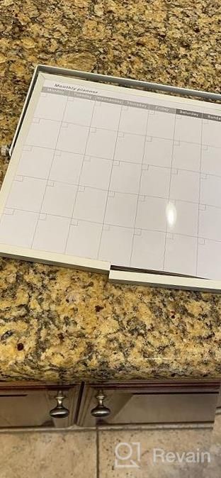 img 1 attached to MAKELLO Double-Sided Portable Whiteboard Calendar With Stand - Compact 10X10 Inch Weekly Planner For Home, Office, And School Use review by Sirious Cavalli