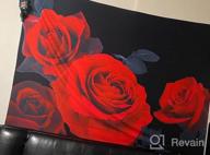 картинка 1 прикреплена к отзыву Красно-черный цветочный гобелен - LIVILAN Red Rose Flower Wall Hanging, растительный ботанический природный декор для спальни и гостиной, 60X79 дюймов от Sean Andrews