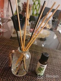 img 6 attached to Hossian Natural Rattan Reed Диффузорные палочки для аромата аромата - набор из 25 X 7 "X 3 мм основных цветовых палочек с многоразовыми стеклянными бутылками и сменными тростниковыми палочками