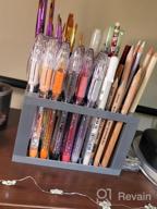 img 1 attached to Transon Paint Brush Holder Organizer 96 Slots Desk Caddy For Pens, Pencils, Brushes, Markers review by Profit Gilley