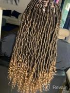 img 1 attached to Karida 6Pcs/Lot Curly Goddess Faux Locs Crochet Hair Deep Wave Braiding Hair With Curly Ends Crochet Goddess Locs Synthetic Braids Hair Extensions (18Inch, 1B#) review by Erica Moore