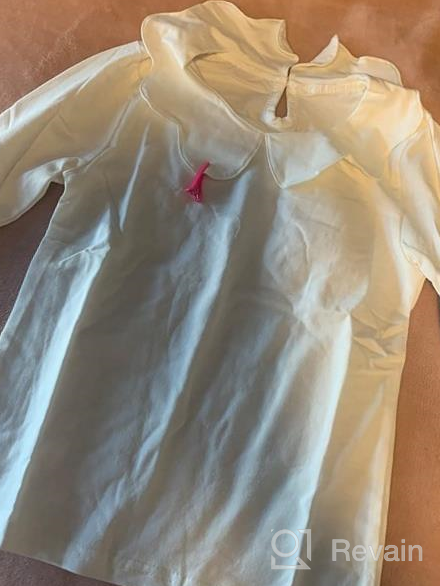 img 1 attached to MODNTOGA Off White Sleeve Collar Blouse: Stylish Girls' Tops, Tees & Blouses review by David Strawn