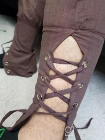 img 5 attached to Мужские брюки эпохи Возрождения с манжетой на щиколотке, завязками, идеально подходят для костюмов викингов, навигаторов, пиратов и косплея