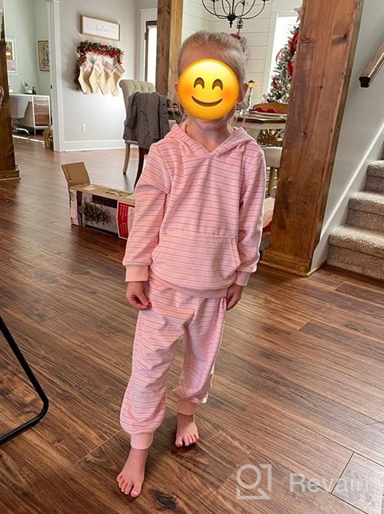 img 1 attached to 🌈 Colorful Velvet Hooded Stripe Tracksuit: Trendy Sweatshirt Set for Boys and Girls (2-8 Years) review by Mardrequs Dorsey