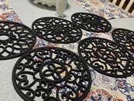 img 1 attached to SMARTAKE 6-Piece Silicone Trivet Mats Set - Multi-Use Kitchen Mats, Non-Slip Durable Table Mats For Hot Pot Holders, Dishes, Countertops And Home - Intricately Carved Coasters In Stylish Black review by Jero Fontaine