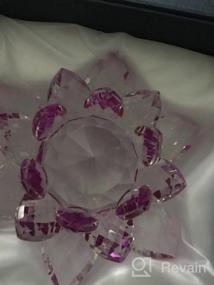 img 4 attached to Beautiful 3-Inch Purple Crystal Lotus Flower By Amlong With Gift Box - Reflection Hue