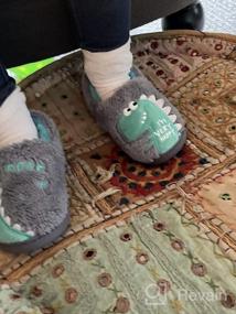 img 6 attached to Adorable Dinosaur Slippers for Boys - Mikitutu Winter Shoes and Slippers