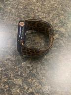 img 1 attached to Stylish And Comfy YOSWAN Scrunchie Elastic Watch Band For Apple Watch Series SE/7/6/5/4/3/2/1 - Brown MYD Nylon Dark Leopard - 42Mm/44Mm/45Mm review by Susan Vaughn