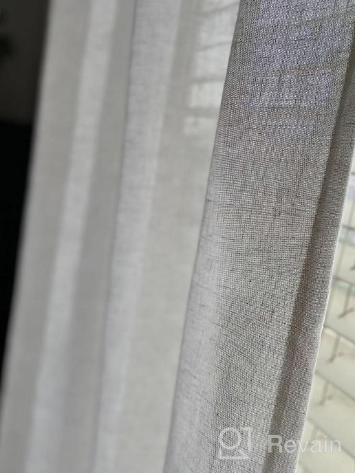 img 1 attached to 🏠 Linen Curtains Natural Linen Blended Rod Pocket Panels: Light Reducing Privacy Drapes for Living Room and Bedroom - Energy Saving Window Treatments (2 Panels, Angora, 52" W x 84" L) review by Mohammed Prude