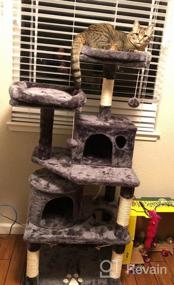 img 7 attached to 🐱 Ultimate Cat Playground: BEWISHOME Cat Tree with Scratching Posts, Condos, Perches, Balls, Hammock – Brown MMJ01Z