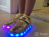 img 1 attached to 👟 Upgrade your Kids' Style with Wooowyet LED Sneakers for Boys and Girls - Hook&amp;Loop, Low Light Up, USB Rechargeable Shoes review by Ken Booker