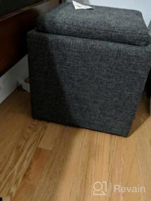 img 5 attached to Rivet Ross Modern Tweed Lift-Top Storage Ottoman Pouf - Stylish And Functional Furniture On Amazon
