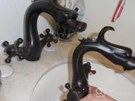 img 1 attached to Oil Rubbed Bronze Dragon Shape Bathroom Sink Faucet 2 Knobs Vanity Basin Mixer Tap - Rozin review by Ian Krump