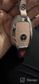 img 6 attached to Mercedes Benz Key Fob Chain With Bling Crystal Leather Sleeve - TopDall Compatible