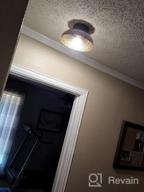 img 1 attached to Rustic Farmhouse Semi Flush Mount Ceiling Light With Wood Accent - Perfect For Hallways, Bathrooms, Living Rooms, Porches, And Foyers review by Andre Parsons
