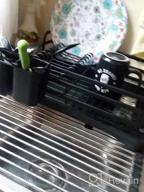img 1 attached to Rust-Proof Aluminum Dish Drying Rack With Drainboard, Removable Cutlery Holder And Drain Strainers For Kitchen Counter - HOWDIA review by Mike Wieneke