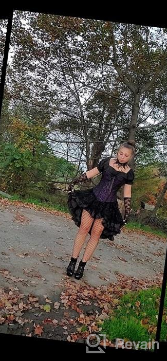 img 1 attached to Unleash Your Gothic Side With Kranchungel'S Steampunk Corset Skirt Renaissance Dress review by Chelsea Hunter