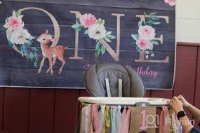 img 7 attached to Deer-Ful First Birthday Party Poster: Sweet Girl'S Sika Deer Theme Backdrop Featuring Floral Design, Rustic Wood Plank Floor Background And Photo Booth Props - 5X3Ft Photo Banner