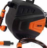 img 1 attached to 🌿 ORCISH 66FT Wall Mounted Retractable Hose Reel with 9 Adjustable Sprayer Nozzle - Slow Return, Any Length Lock, 180°Swivel Bracket (GREY) review by Sam Pullen