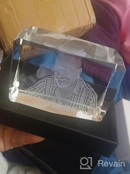 img 1 attached to 3D Crystal Photo Personalized Gift Engraved Diamond Crystal With Your Own Photo Memorial Birthday Gift For Kids Mom Dad Men Women 3D Etched Picture Anniversary Couples Gift For Wife Husband Small review by Jennifer Corbett