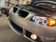 img 1 attached to Black Bezel Halogen Type LED Halo Ring Eye Lid Projector Headlights For 2006-2008 BMW E90 3 Series 4 Door Sedan review by Jason Martinez