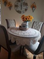 img 1 attached to Beige 60-Inch Round Lace Tablecloth Crochet Floral Table Cover Handmade Cloth review by Robert Hickey