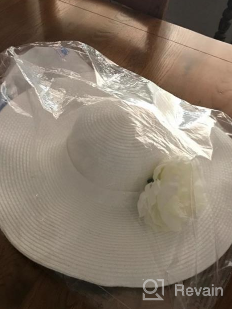 img 1 attached to 👒 Stylish Women's Wide Brim Sun Hat: Ultimate Sun Protection in a Fashionable Floppy Straw Design for Summer & Beach Activities review by Joe Jimenez