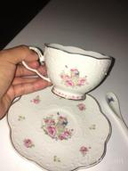 img 1 attached to Jusalpha® 7 Oz Porcelain Tea Sets Flower Series Tea Cup And Saucer Set-Coffee Cup Set With Saucer And Spoon FD-TCS11 (Set Of 6) review by Kyle Collins