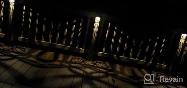 img 1 attached to SOLPEX Solar Fence Lights 8-Pack For Outdoor Decoration: Waterproof LED Wall Lights For Deck, Patio, Stairs, And Driveway - Warm White review by John Stefko