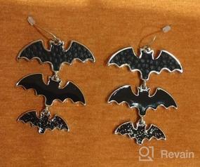 img 5 attached to Gothic Glam: серьги RareLove'S Black Bat с подвесками для женщин и девочек — идеальные аксессуары для костюма на Хэллоуин