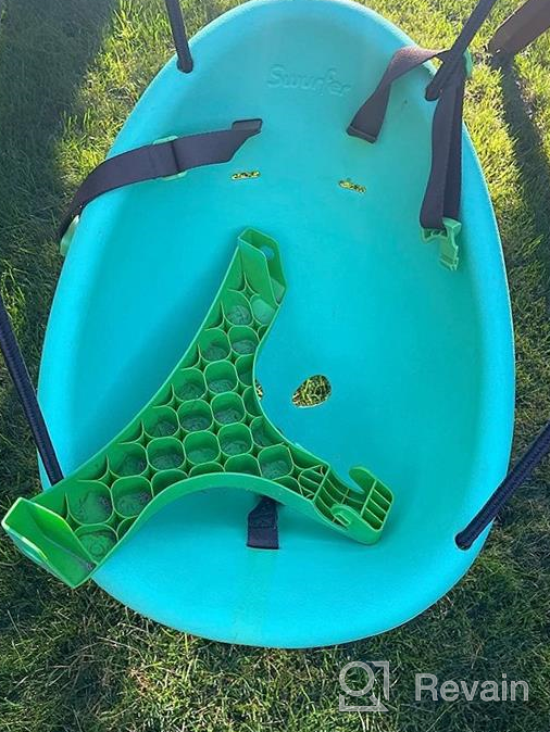 img 1 attached to Ergonomic Foam-Lined Shell Swurfer Kiwi Swing With Blister Free Rope And 3-Point Safety Harness For Ages 9 Months And Up review by Richard Bowens
