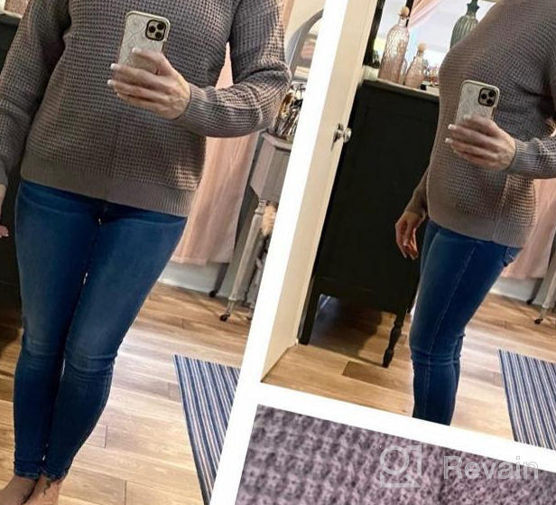 img 1 attached to MEROKEETY Waffle Knit Crew Neck Sweater - Women'S Long Sleeve Solid Color Pullover Jumper For Topnotch Fashion review by Lalaine Fernandez