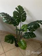 img 1 attached to FOPAMTRI Artificial Monstera Deliciosa Plant 43" Fake Tropical Palm Tree, Perfect Faux Swiss Cheese Plant For Home Garden Office Store Decoration, 11 Leaves review by Katie Estabrook