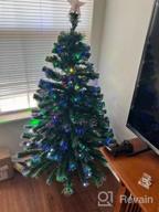 img 1 attached to Goplus 6FT Fiber Optic Pre-Lit Christmas Tree With 8 Flash Modes, Multicolored LED Lights, Metal Stand, And Artificial Design For Festive Holiday Decor review by Dee Mills