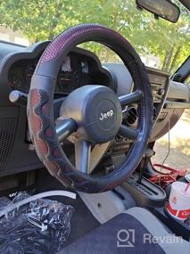 img 7 attached to 14 Inch Blue Steering Wheel Cover - PINCTROT Small Size W/ Great Grip & 3D Honeycomb Anti-Slip Design