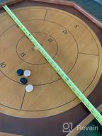 img 1 attached to Classic Dexterity Board Game For Two Players - Tournament Crokinole And Checkers Set With 24 Black And White Discs And 30 Inch Game Board review by Kristy Powers
