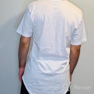 img 1 attached to Men'S Short Sleeve Curved Hem Scallop T-Shirt Hipster Drop Cut review by Troy Drake