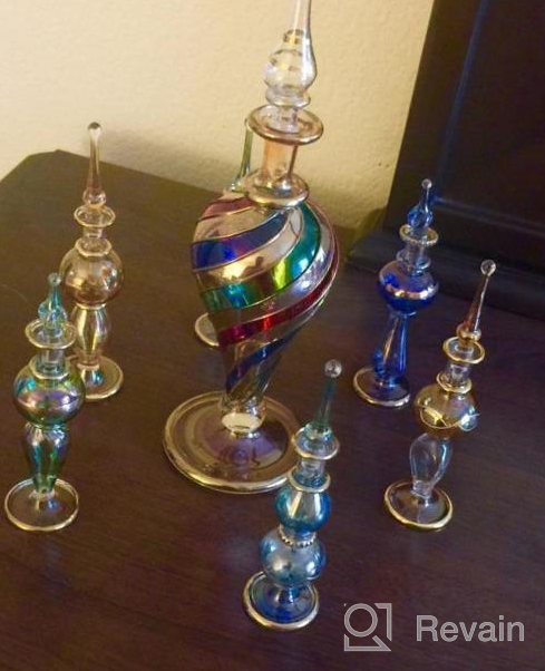 img 1 attached to Egyptian Blown Glass Perfume Bottle Decorative Miniature Genie Potion Potions Large Single review by Devon Dober