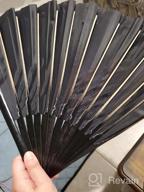 img 1 attached to Large Bamboo Hand Fan For Women And Men - Perfect For Festivals, Dances, Performances, And Decorations - Chinese And Japanese Style - Black review by Kelly Tucker