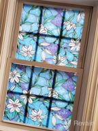 img 1 attached to Coavas Stained Glass Decorative Static Cling Window Film For Total Privacy - Non-Adhesive Frosted Window Tint For Home & Office - 17.7" X 78.7 review by Mike Calderon