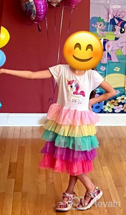 img 1 attached to Adorable Unicorn Rainbow Birthday Dress: Perfect Party Outfit for Toddler Little Girls review by Joe Vazquez