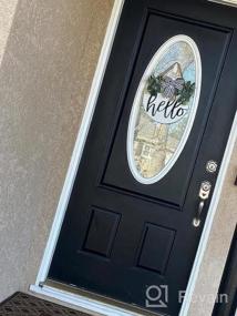 img 6 attached to Hello Sign для зимнего декора входной двери - 12-дюймовое круглое украшение для подвесной двери для наружного и внутреннего дома, крыльца и фермы - подарок на все сезоны и новоселье - белый