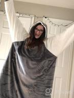 img 1 attached to 👘 Winthome Oversized Sherpa Hoodie Blanket for Women and Men, Warm and Cozy Giant Hooded Blanket with Big Hood and Giant Pocket, Perfect Gifts for Adults and Teenagers (Gray/Beige, M) review by Prince Fratto
