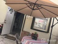 img 1 attached to KITADIN 10FT Patio Offset Umbrella Cantilever Hanging Outdoor Umbrella With Crank Lift 8 Ribs & Crossbar Navy review by Chad Slaughter