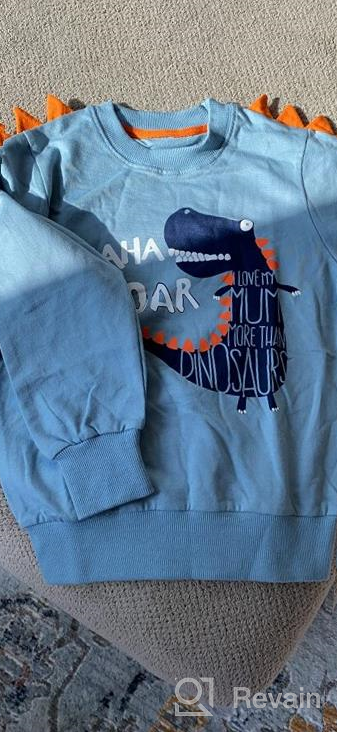 img 1 attached to 👕 Cute Cartoon Printing Casual Sweatshirt for Little Boys - Mud Kingdom Pullover review by Patrick Cooney