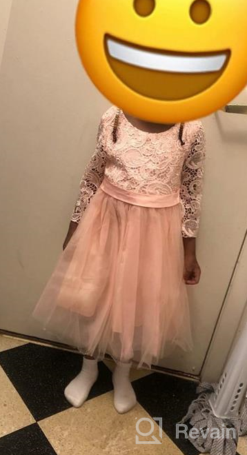 img 1 attached to Stunning Flower Dress with 🌸 Tulle Sleeves - Perfect Communion Girls' Clothing review by Dan Toliver