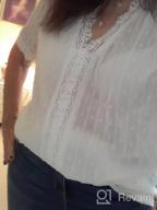 img 1 attached to Women'S Swiss Dot Lace Crochet Blouse, V Neck Short Sleeve Shirt With Pom Poms, Casual Loose Fit review by Karen Washington