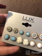 img 1 attached to 🌸 Stunning Turquoise Crystal Flower Earrings Set - Lux Accessories review by James Handy